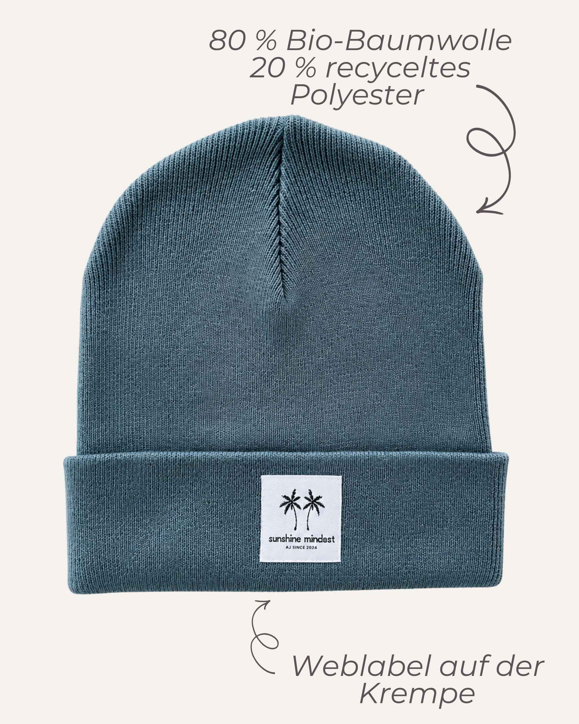 Beanie in der Farbe Petrol weich