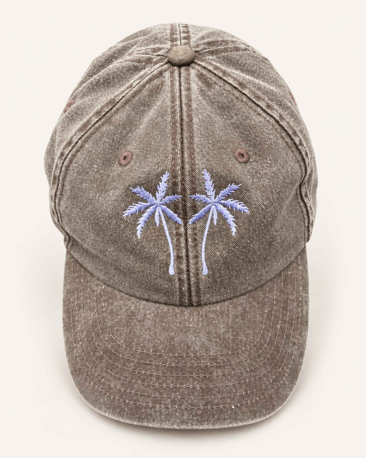 Unisex Vintage Cap aus 100 % Baumwolle mit Palmen-Stick