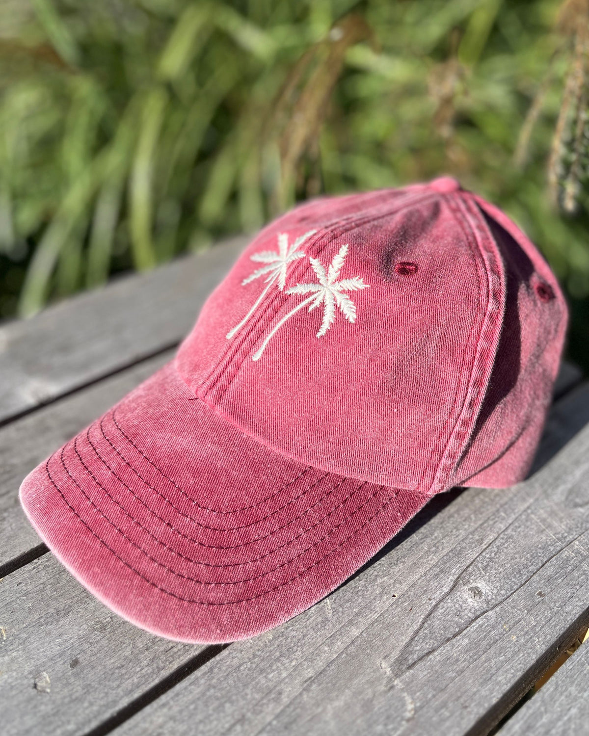 Unisex Vintage Cap aus 100 % Baumwolle mit Palmen-Stick