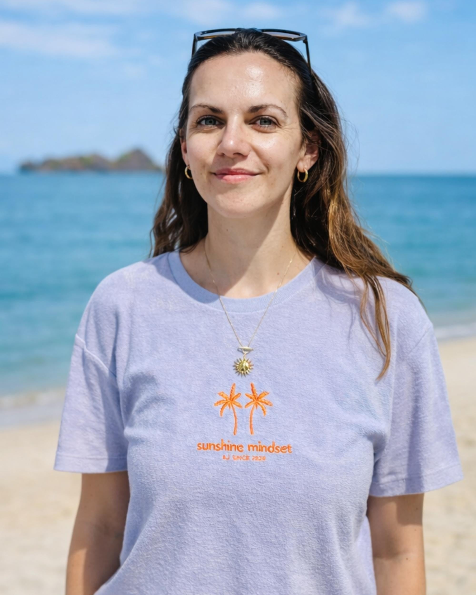 Frottee Set Flieder am Strand von Malaysia