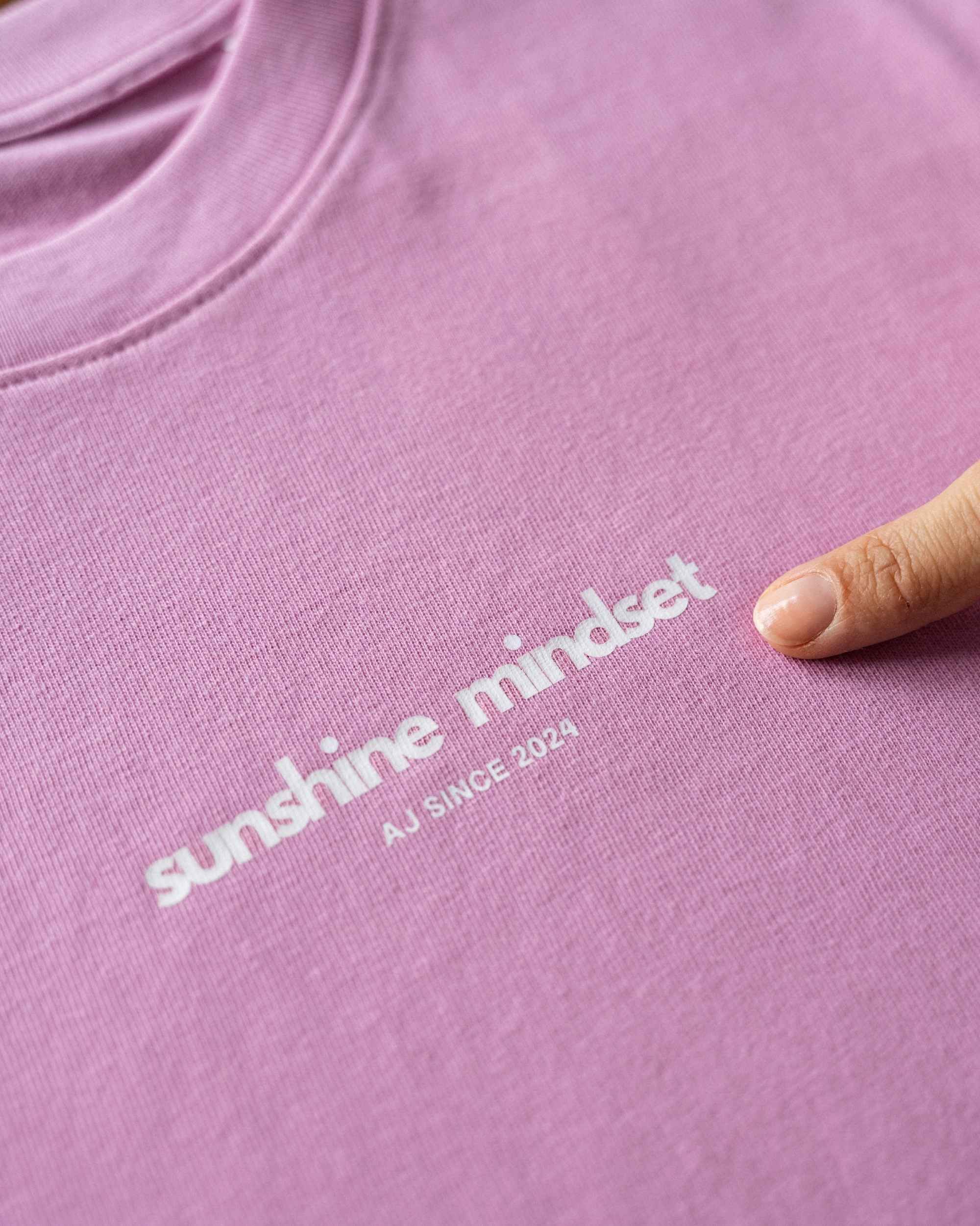 T Shirt - Unisex bubble pink "sunshine mindset" relaxed fit