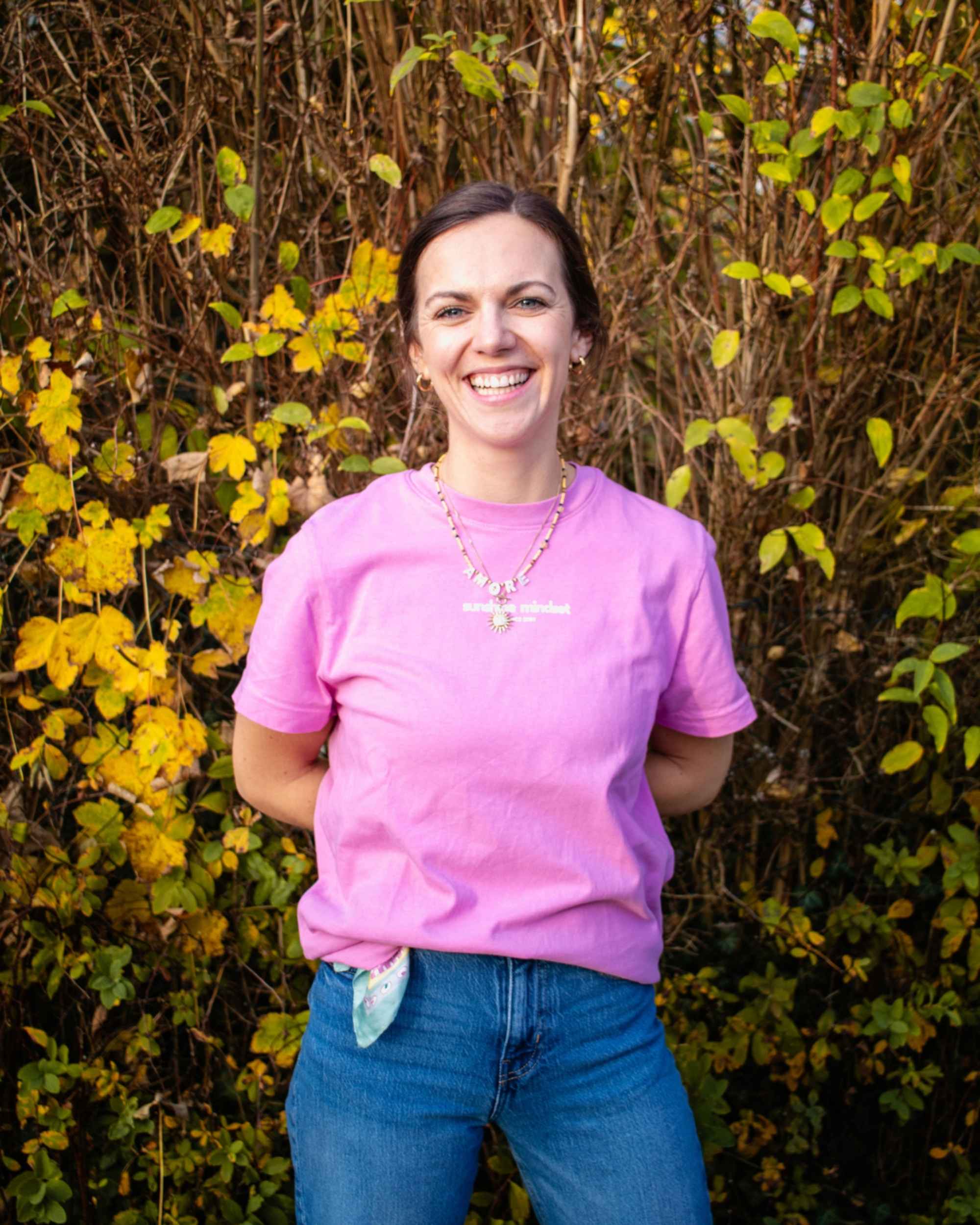 T Shirt - Unisex bubble pink "sunshine mindset" relaxed fit