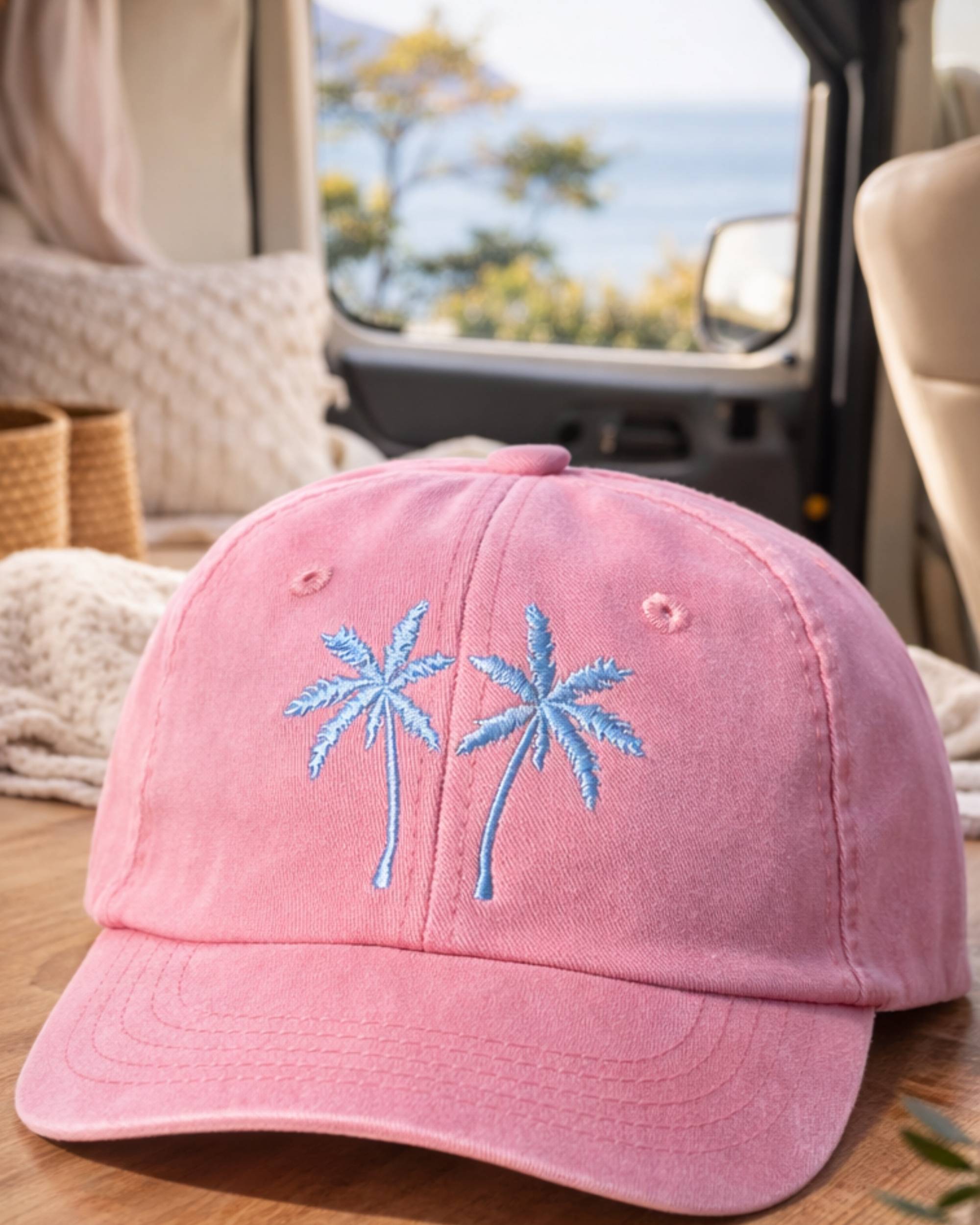 Kinder Vintage-Cap "Pink Palms"