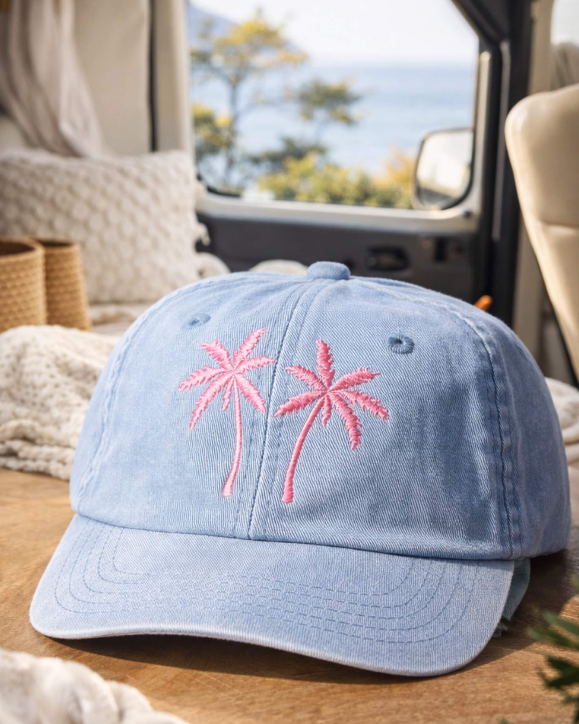 Kinder Vintage-Cap "Pink Palms"