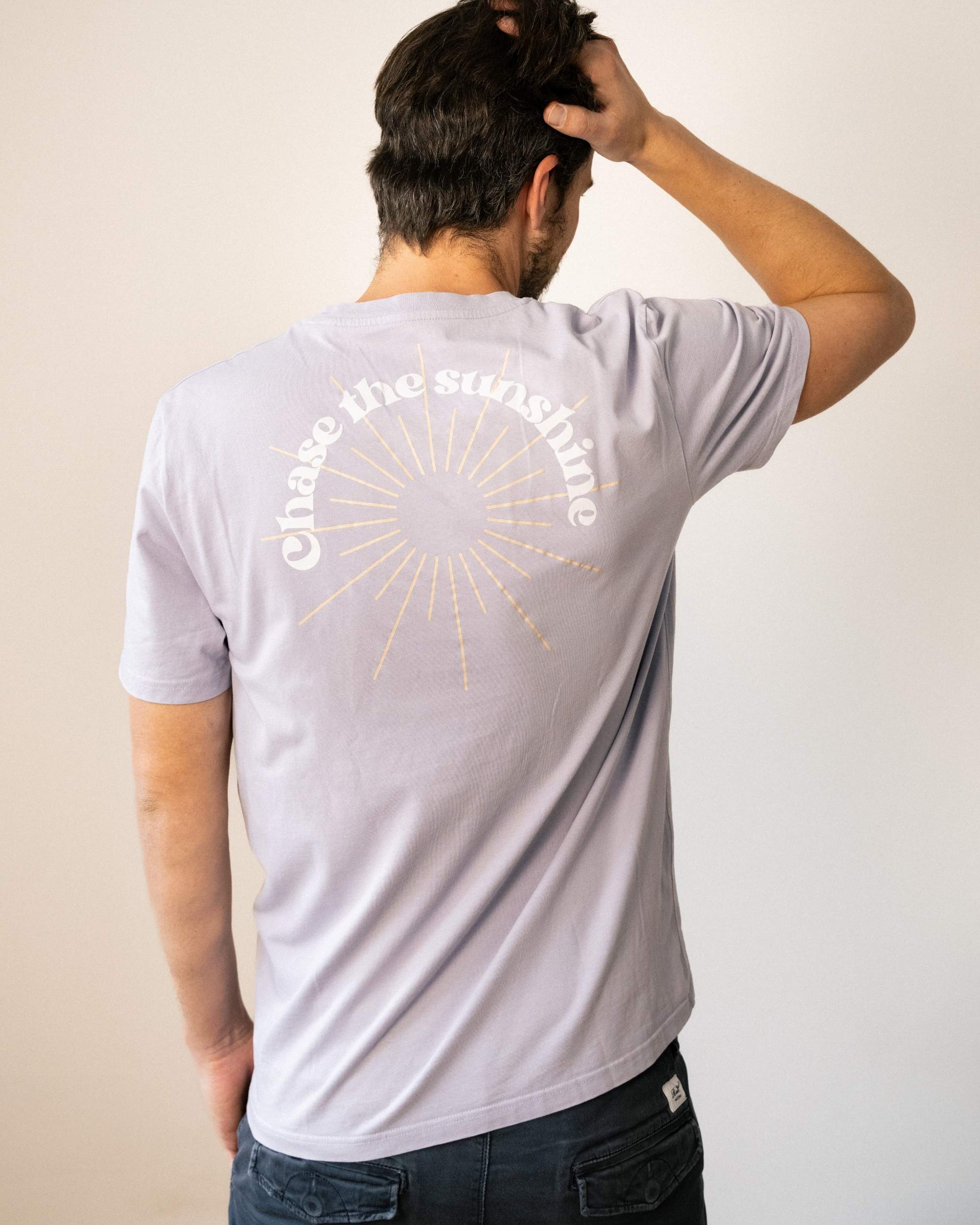 Bio Baumwoll T-Shirt „Chase the Sunshine“ in Lavender
